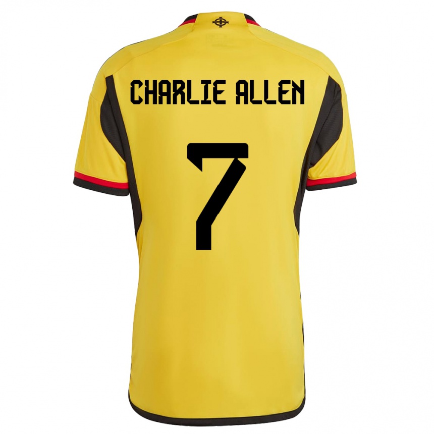 キッズフットボール北アイルランドCharlie Allen#7白アウェイシャツ24-26ジャージーユニフォーム