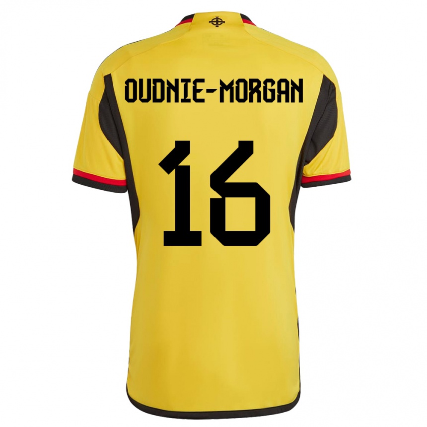 キッズフットボール北アイルランドRio Oudnie-Morgan#16白アウェイシャツ24-26ジャージーユニフォーム