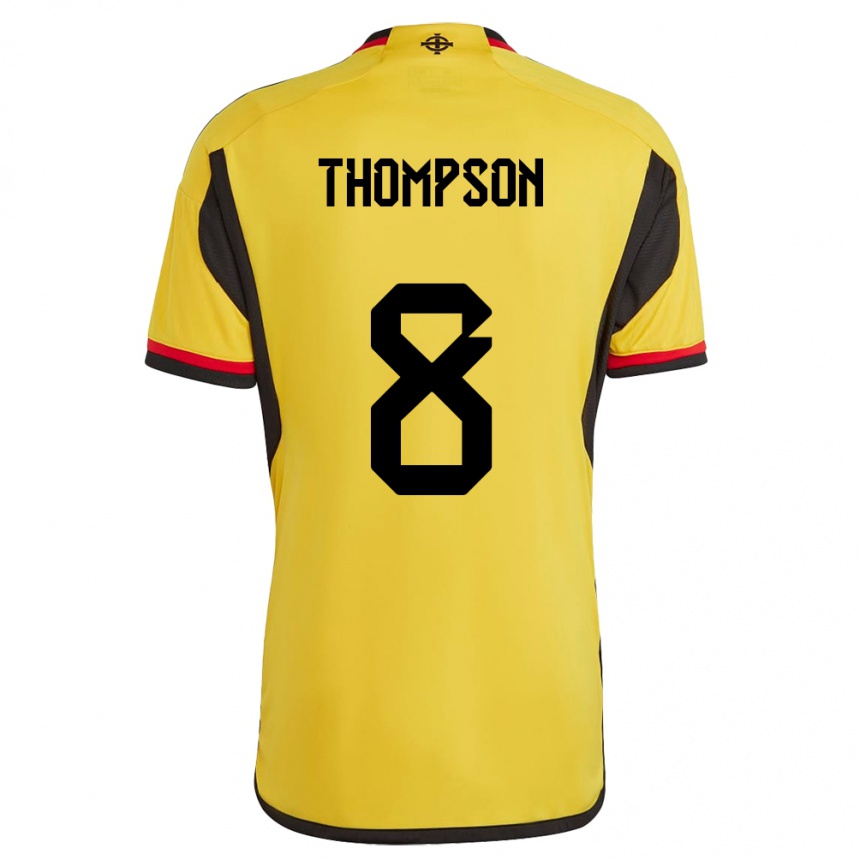 キッズフットボール北アイルランドジョエル・トンプソン#8白アウェイシャツ24-26ジャージーユニフォーム