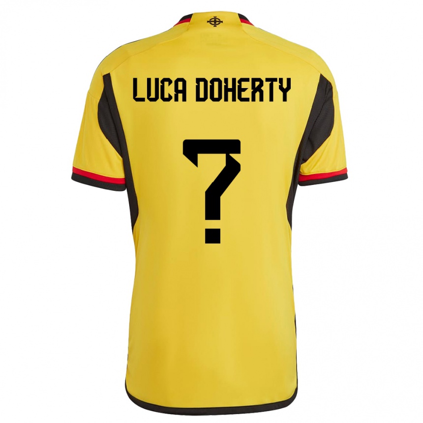 キッズフットボール北アイルランドLuca Doherty#0白アウェイシャツ24-26ジャージーユニフォーム