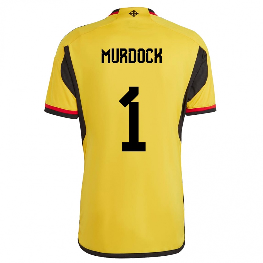 キッズフットボール北アイルランドWill Murdock#1白アウェイシャツ24-26ジャージーユニフォーム