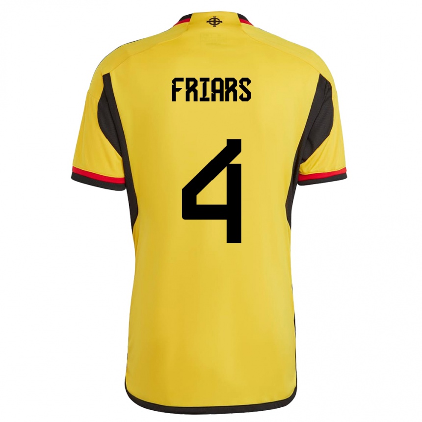 キッズフットボール北アイルランドAlfie Friars#4白アウェイシャツ24-26ジャージーユニフォーム