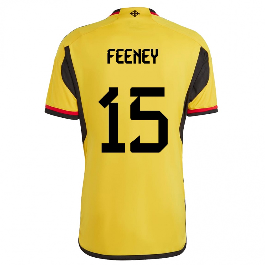 キッズフットボール北アイルランドGeorge Feeney#15白アウェイシャツ24-26ジャージーユニフォーム