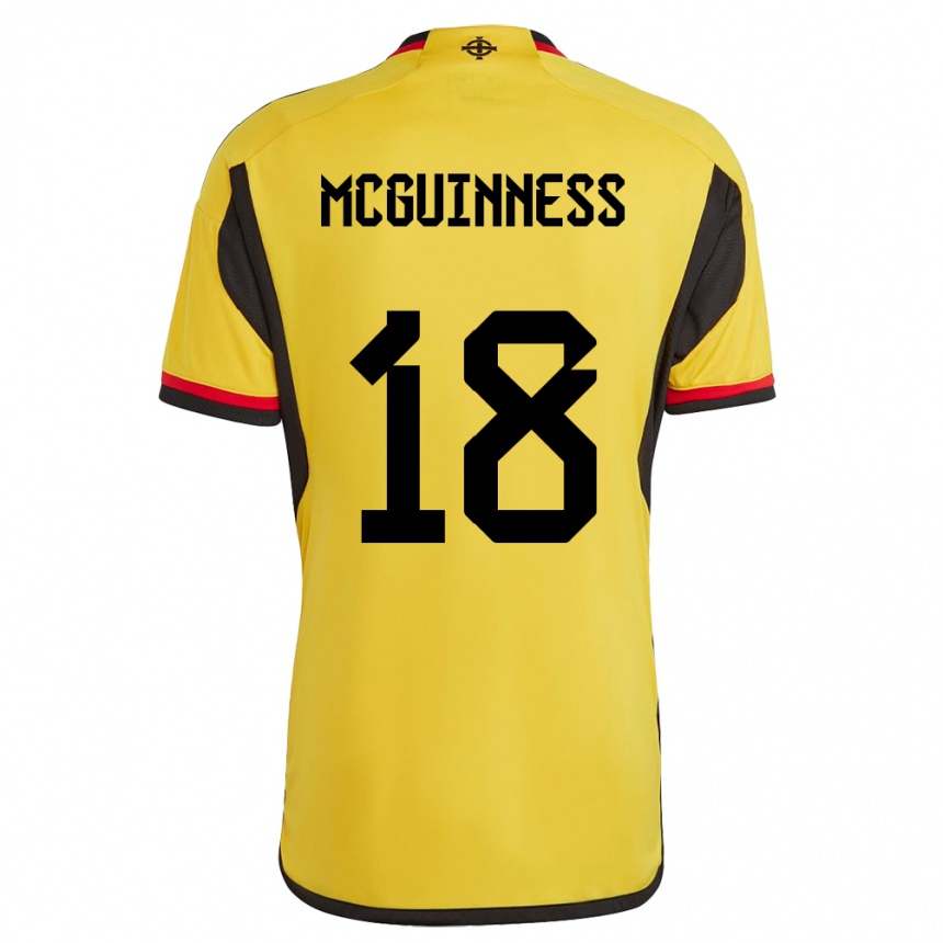 キッズフットボール北アイルランドケイトリン・マクギネス#18白アウェイシャツ24-26ジャージーユニフォーム