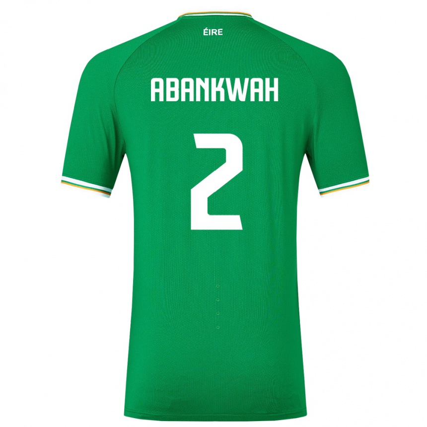 メンズフットボールアイルランド島ジェームズ・アバンクワ#2緑ホームシャツ24-26ジャージーユニフォーム