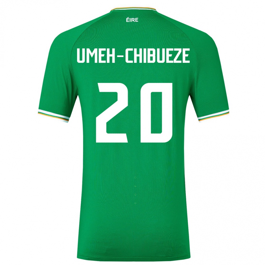 メンズフットボールアイルランド島Franco Umeh-Chibueze#20緑ホームシャツ24-26ジャージーユニフォーム