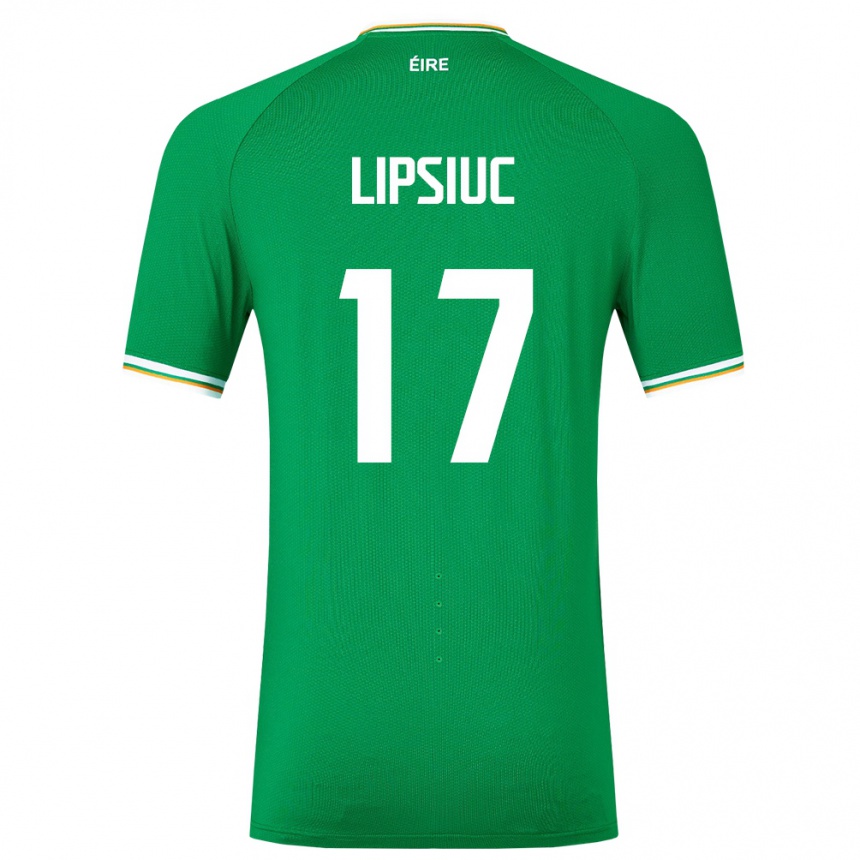 メンズフットボールアイルランド島Darius Lipsiuc#17緑ホームシャツ24-26ジャージーユニフォーム