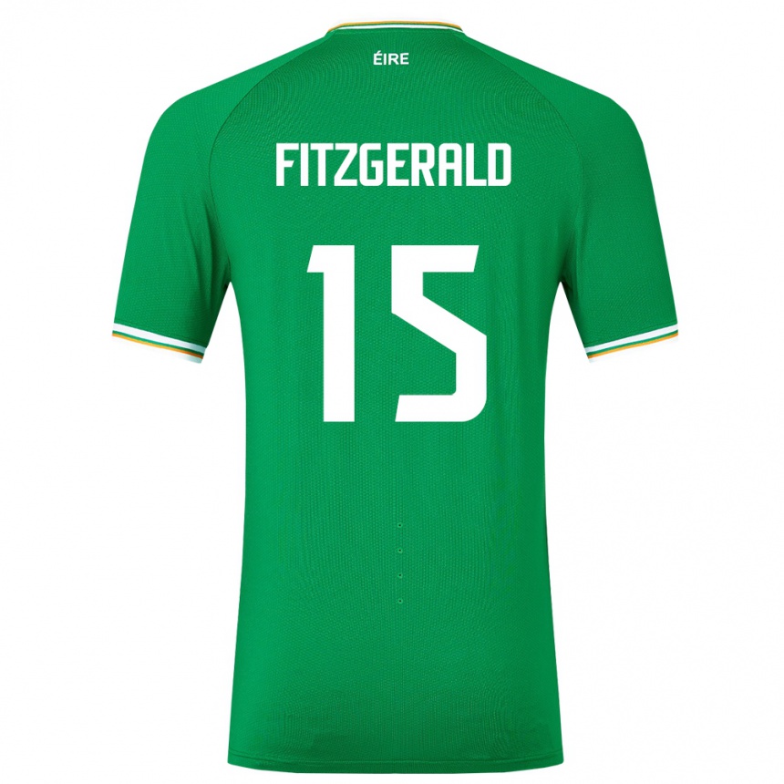 メンズフットボールアイルランド島Kyle Fitzgerald#15緑ホームシャツ24-26ジャージーユニフォーム