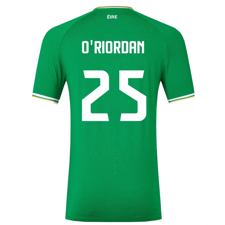 メンズフットボールアイルランド島クレア・オリオーダン#25緑ホームシャツ24-26ジャージーユニフォーム