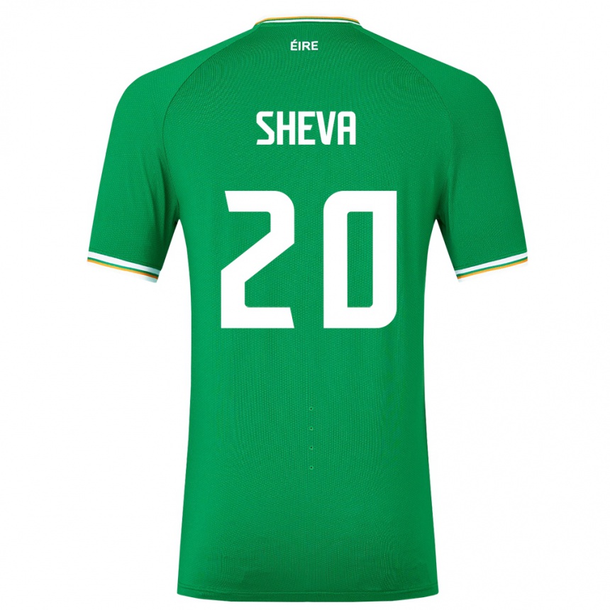 メンズフットボールアイルランド島マリッサ・シェワ#20緑ホームシャツ24-26ジャージーユニフォーム