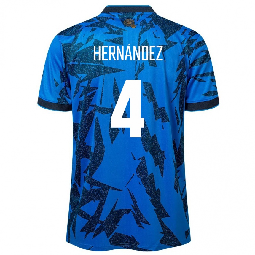 メンズフットボールエルサルバドルElaily Hernández#4青ホームシャツ24-26ジャージーユニフォーム