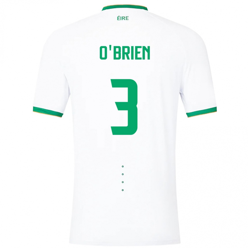 メンズフットボールアイルランド島Luke O'brien#3白アウェイシャツ24-26ジャージーユニフォーム