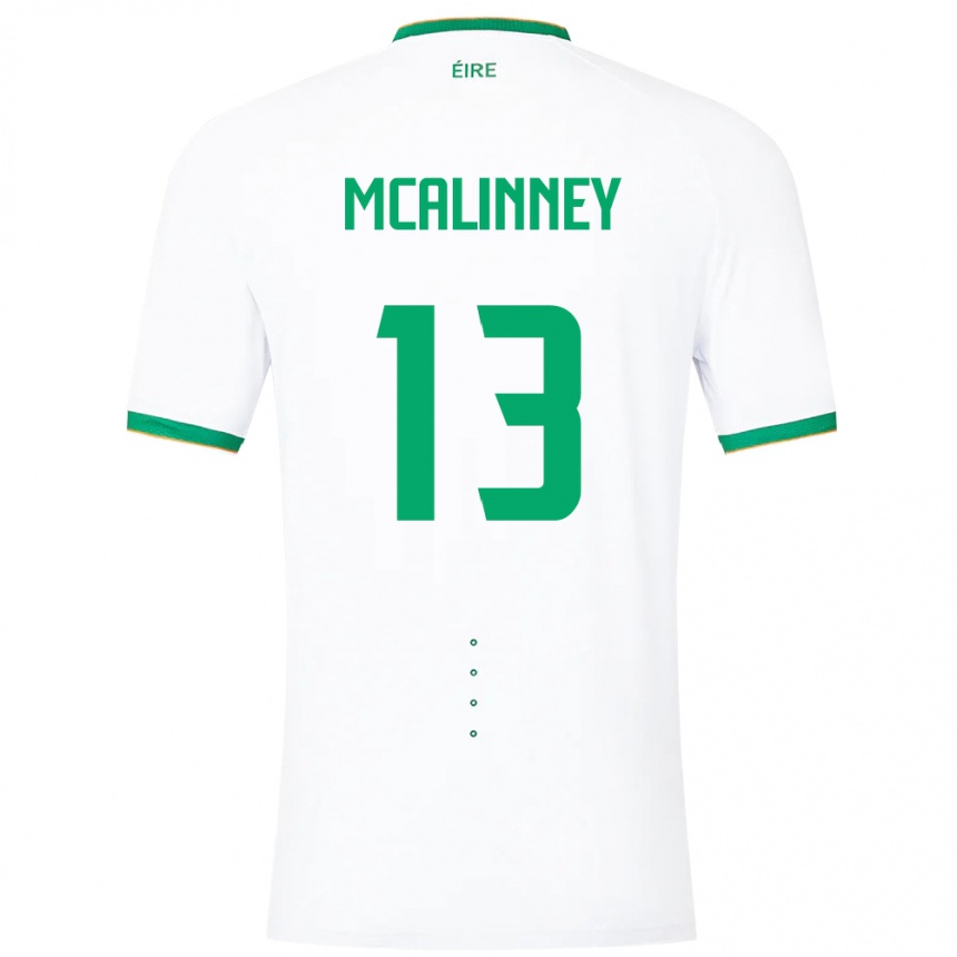 メンズフットボールアイルランド島Liam Mcalinney#13白アウェイシャツ24-26ジャージーユニフォーム