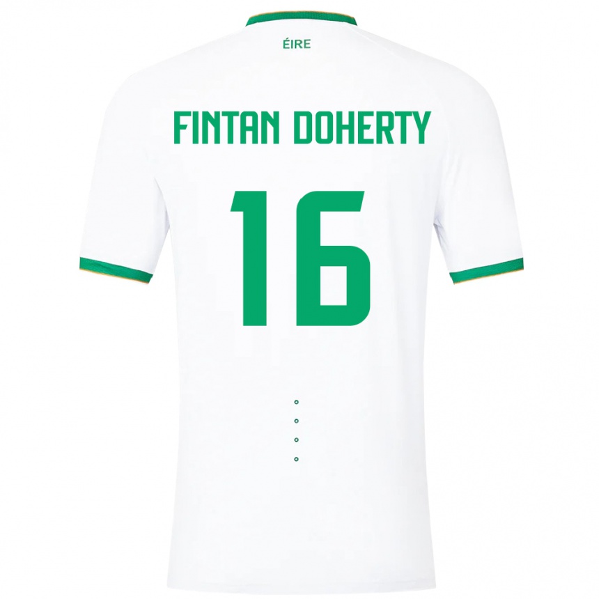 メンズフットボールアイルランド島Fintan Doherty#16白アウェイシャツ24-26ジャージーユニフォーム