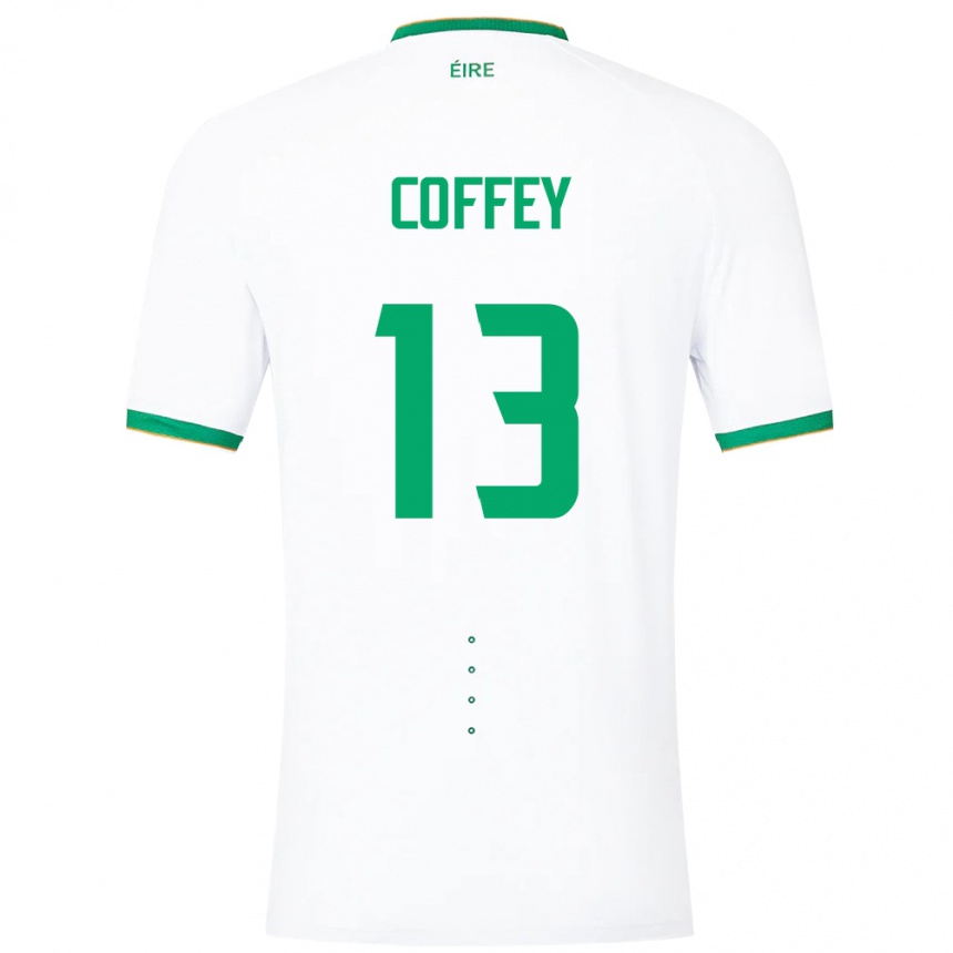 メンズフットボールアイルランド島Fiachra Coffey#13白アウェイシャツ24-26ジャージーユニフォーム