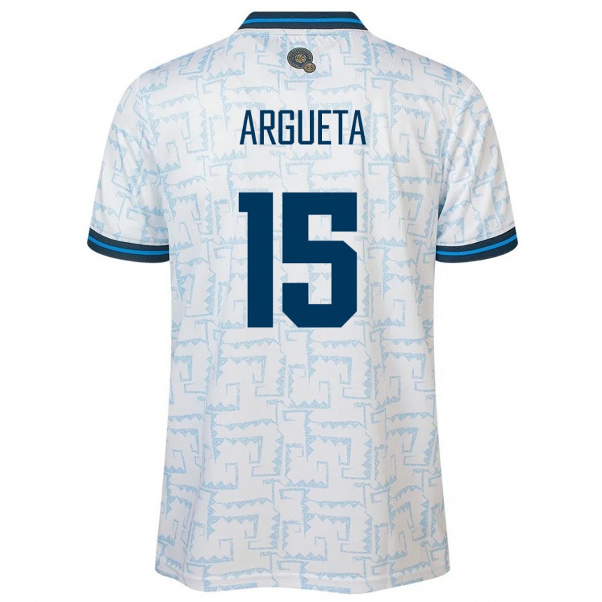 メンズフットボールエルサルバドルGermán Argueta#15白アウェイシャツ24-26ジャージーユニフォーム