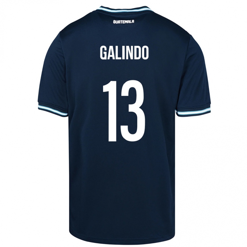 メンズフットボールグアテマラAlejandro Galindo#13青アウェイシャツ24-26ジャージーユニフォーム