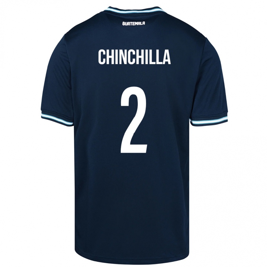 メンズフットボールグアテマラNicolás Chinchilla#2青アウェイシャツ24-26ジャージーユニフォーム