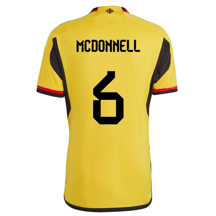 メンズフットボール北アイルランドジェイミー・マクドネル#6白アウェイシャツ24-26ジャージーユニフォーム