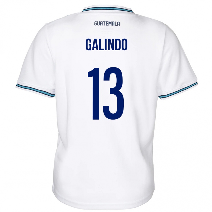 レディースフットボールグアテマラAlejandro Galindo#13白ホームシャツ24-26ジャージーユニフォーム