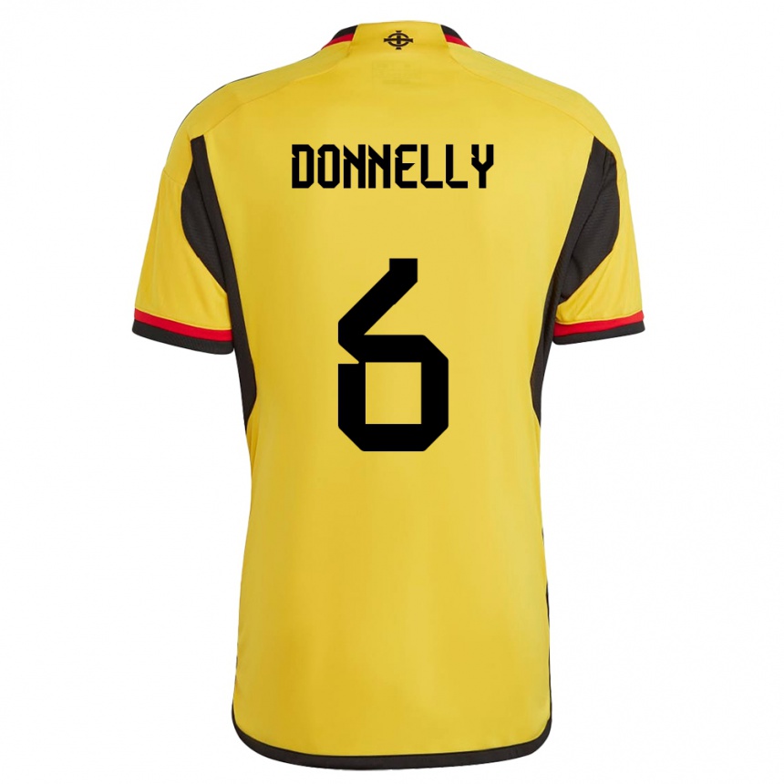 レディースフットボール北アイルランドRyan Donnelly#6白アウェイシャツ24-26ジャージーユニフォーム