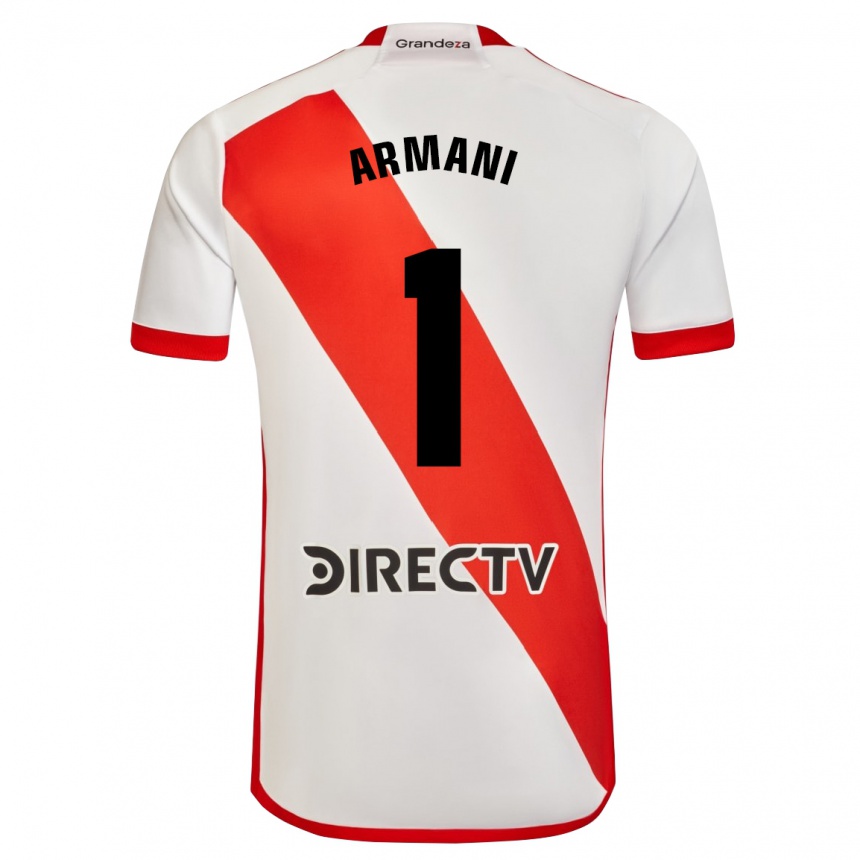 キッズフットボールフランコ・アルマーニ#1赤、白ホームシャツ2023/24ジャージーユニフォーム