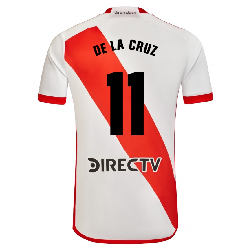 キッズフットボールニコラス・デ・ラ・クルス#11赤、白ホームシャツ2023/24ジャージーユニフォーム