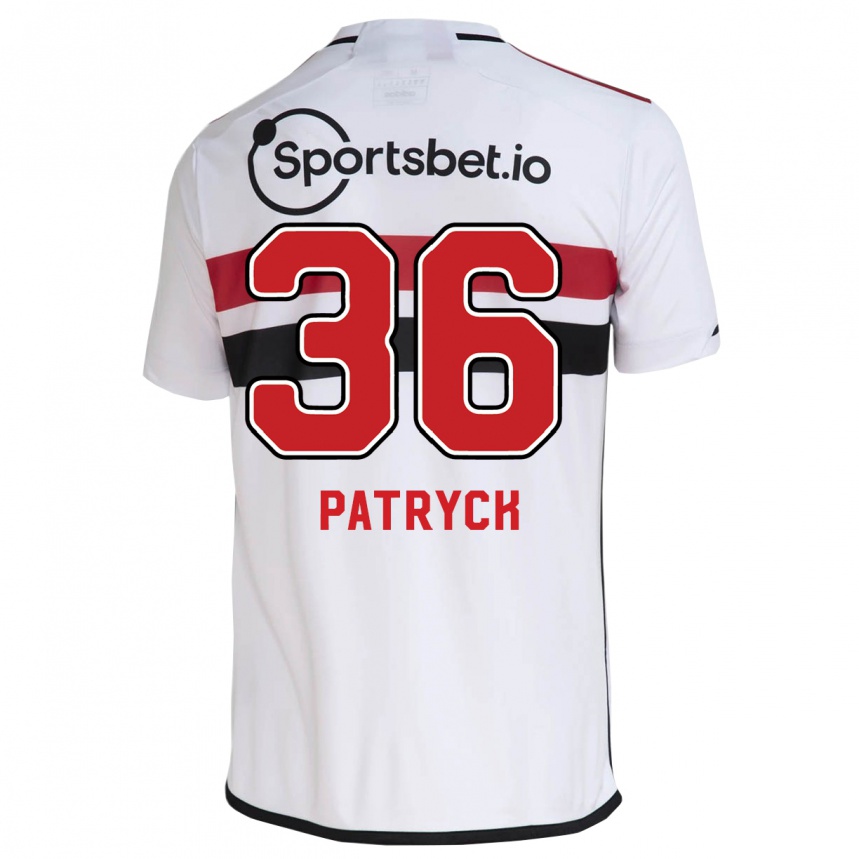 キッズフットボールパトリック#36白ホームシャツ2023/24ジャージーユニフォーム