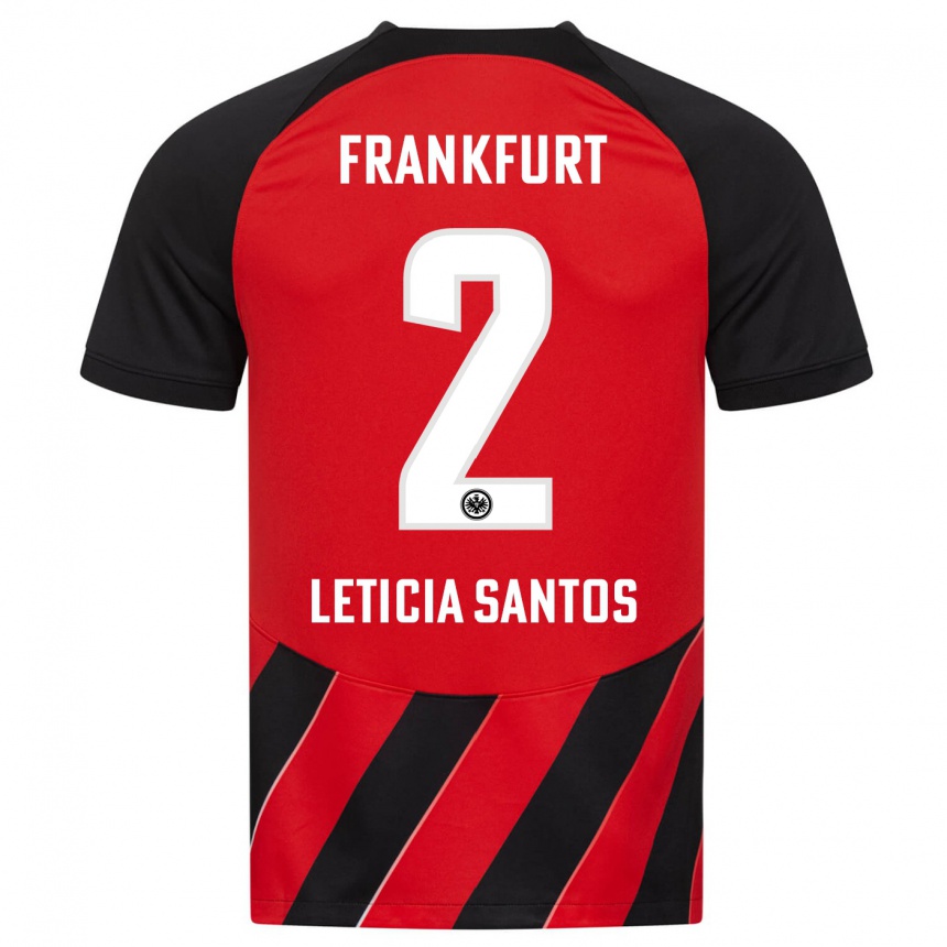 キッズフットボールレチシア・サントス#2赤、黒ホームシャツ2023/24ジャージーユニフォーム