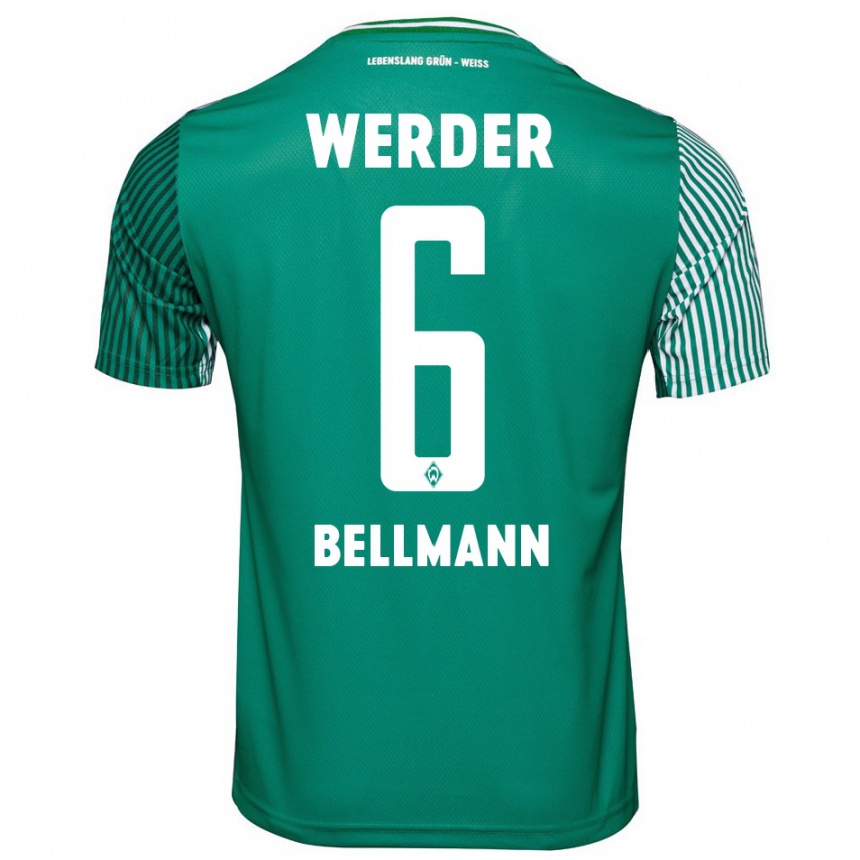 キッズフットボールポール・ベルマン#6緑ホームシャツ2023/24ジャージーユニフォーム