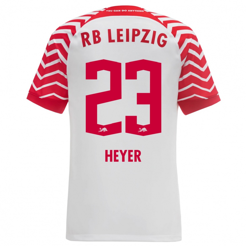キッズフットボールフリードリヒ・ヘイヤー#23白ホームシャツ2023/24ジャージーユニフォーム