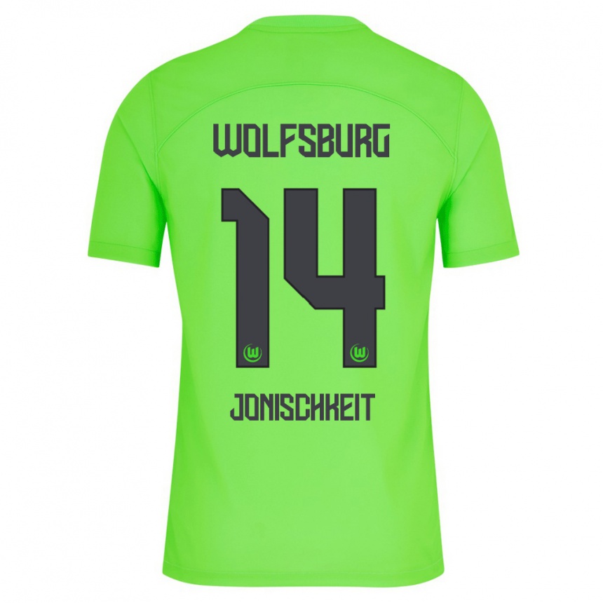 キッズフットボールジャマル・ヨーニシュカイト#14緑ホームシャツ2023/24ジャージーユニフォーム