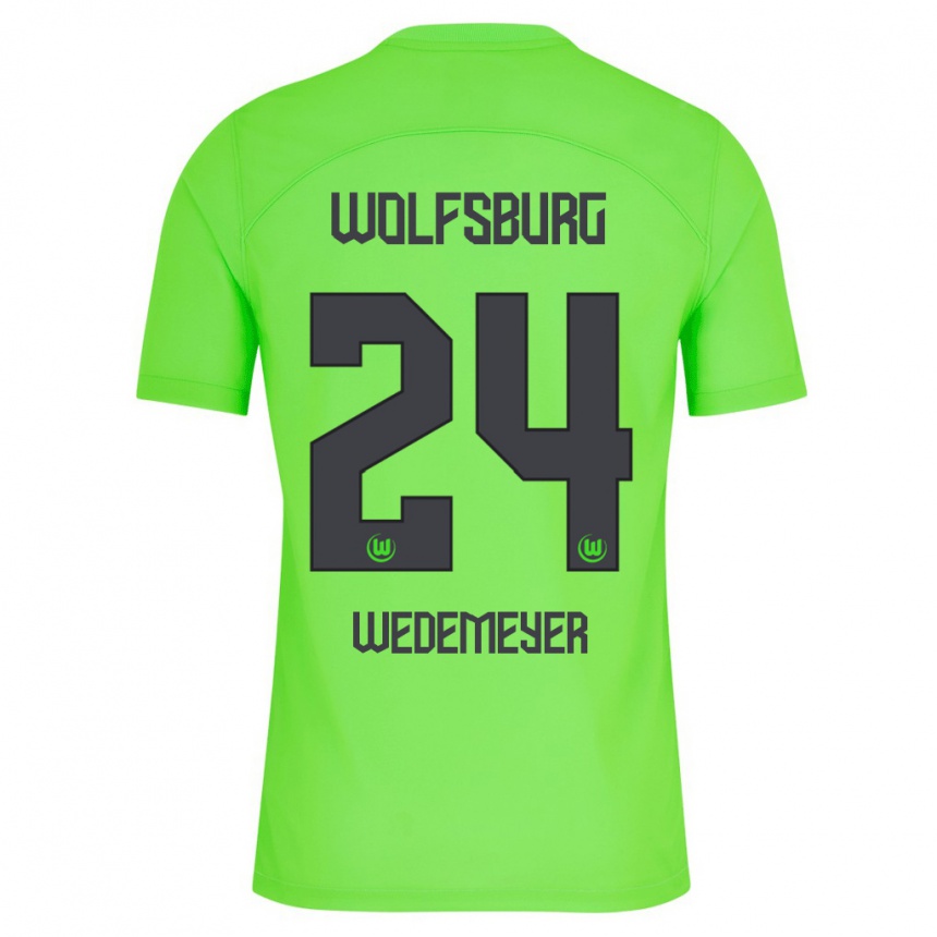 キッズフットボールジョエル・ヴェーデマイヤー#24緑ホームシャツ2023/24ジャージーユニフォーム