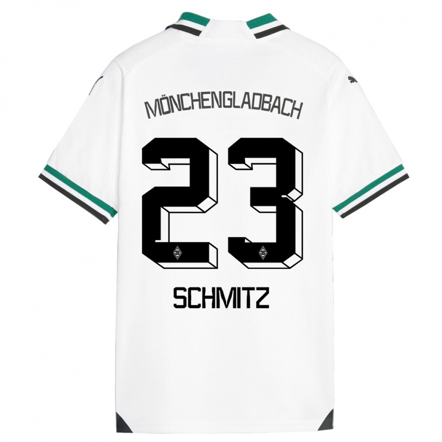 キッズフットボールサラ・シュミッツ#23ホワイトグリーンホームシャツ2023/24ジャージーユニフォーム