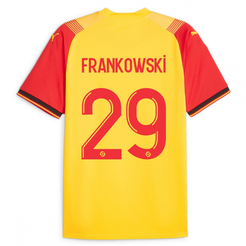 キッズフットボールプジェミスワフ・フランコフスキ#29イエローホームシャツ2023/24ジャージーユニフォーム