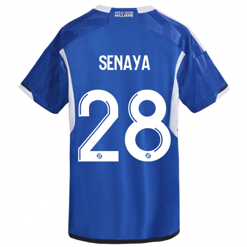 キッズフットボールマービン・セナヤ#28青ホームシャツ2023/24ジャージーユニフォーム