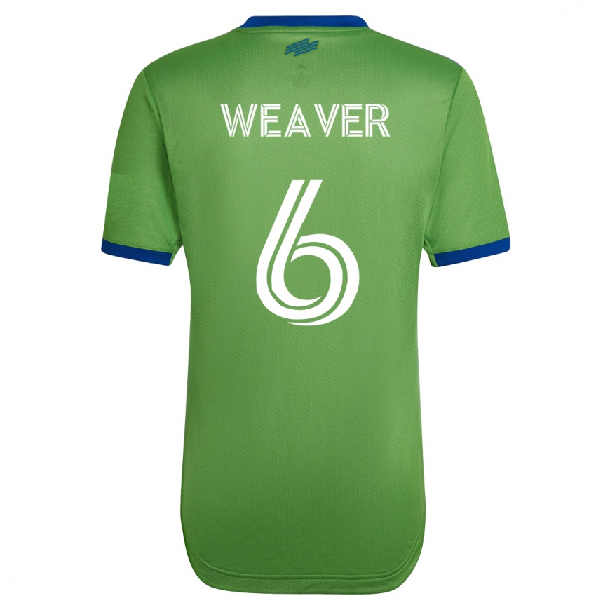 キッズフットボールモーガン・ウィーバー#6緑ホームシャツ2023/24ジャージーユニフォーム