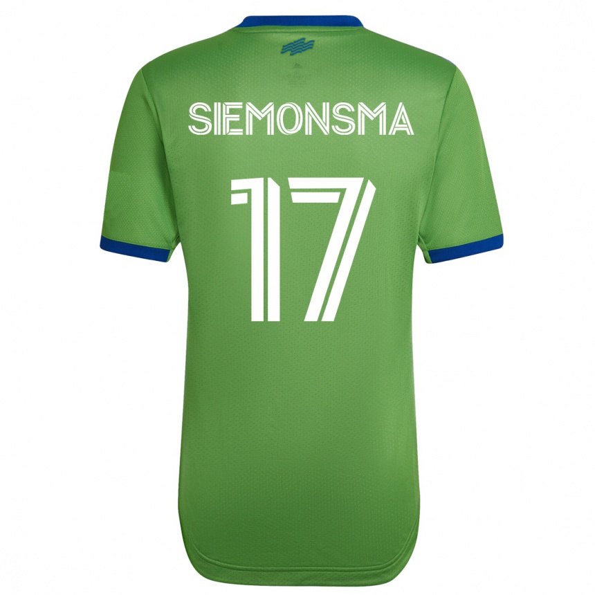 キッズフットボールシアンナ・シモンズマ#17緑ホームシャツ2023/24ジャージーユニフォーム