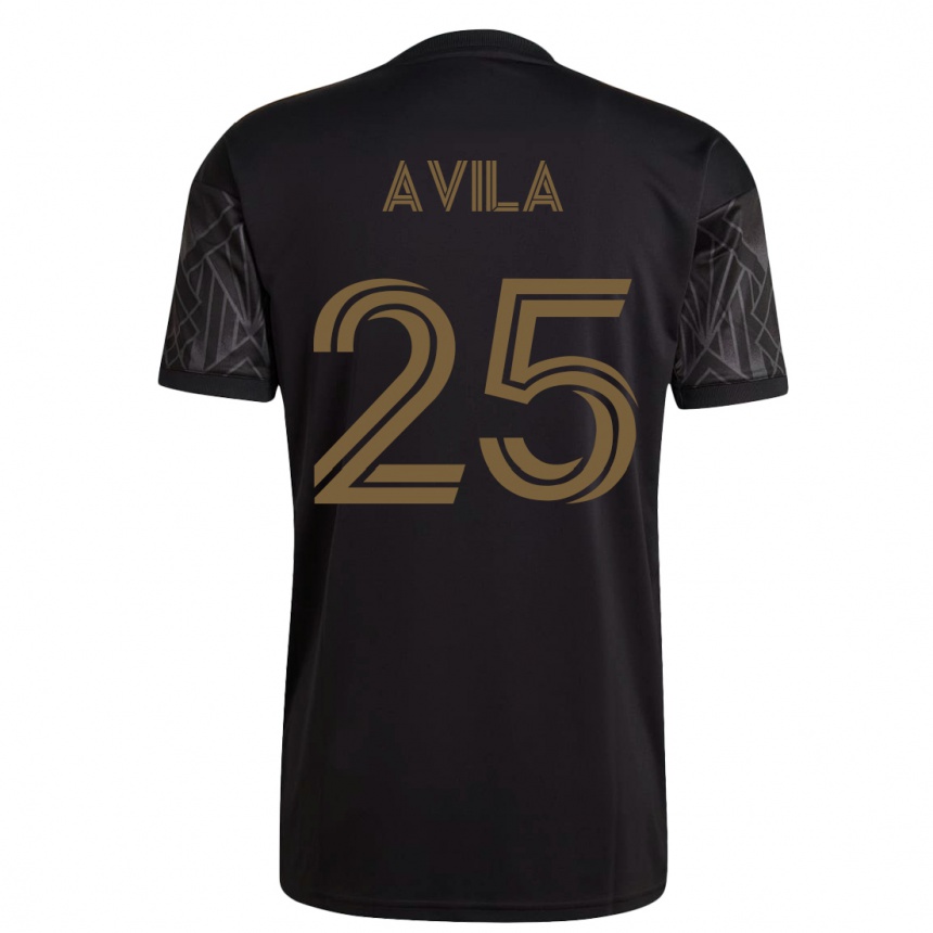 キッズフットボールアルマンド・アビラ#25黒ホームシャツ2023/24ジャージーユニフォーム