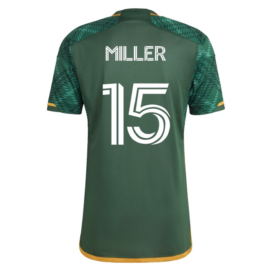 キッズフットボールエリック・ミラー#15緑ホームシャツ2023/24ジャージーユニフォーム