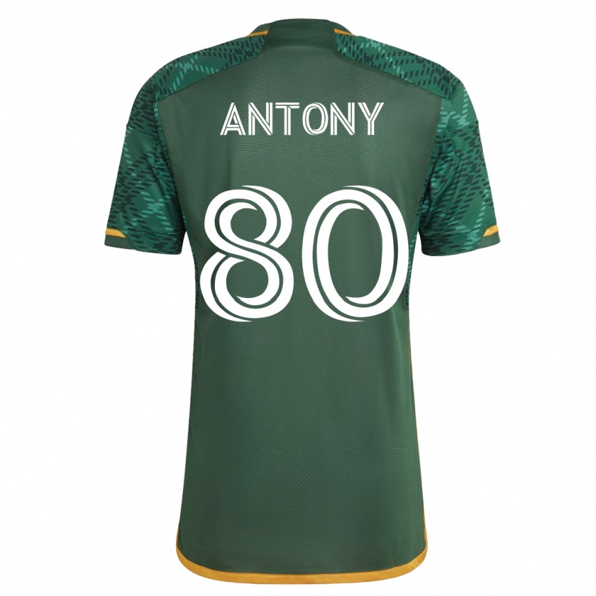 キッズフットボールアントニー・マテウス・ドス・サントス#80緑ホームシャツ2023/24ジャージーユニフォーム