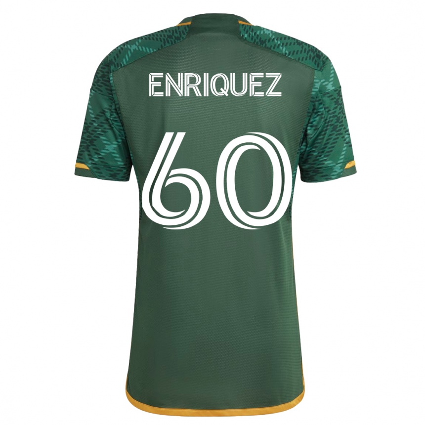 キッズフットボールビクトル・エンリケス#60緑ホームシャツ2023/24ジャージーユニフォーム