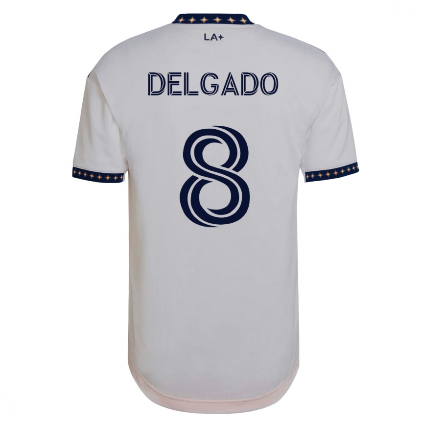 キッズフットボールマルコ・デルガード#8白ホームシャツ2023/24ジャージーユニフォーム