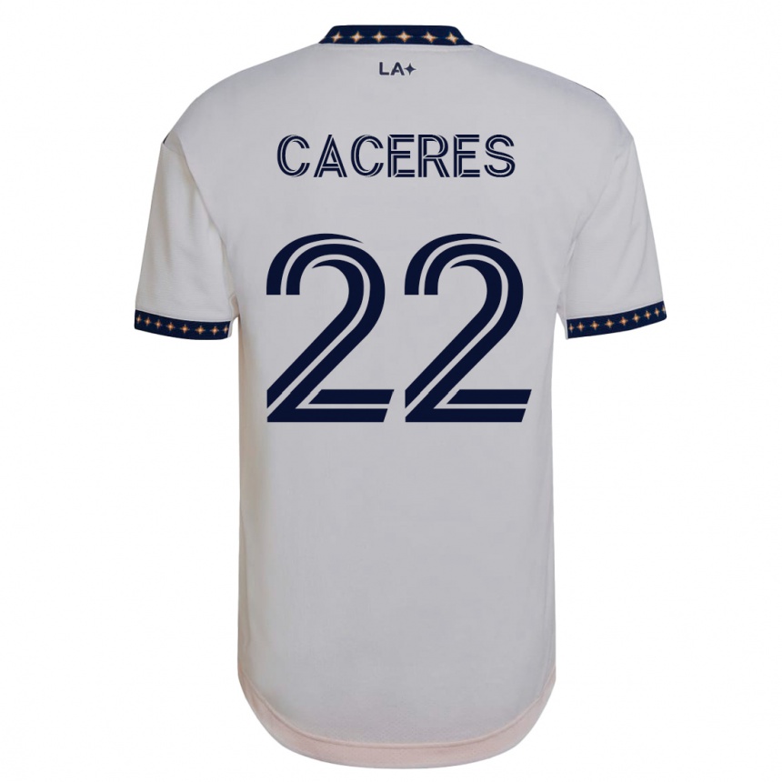 キッズフットボールマルティン・カセレス#22白ホームシャツ2023/24ジャージーユニフォーム