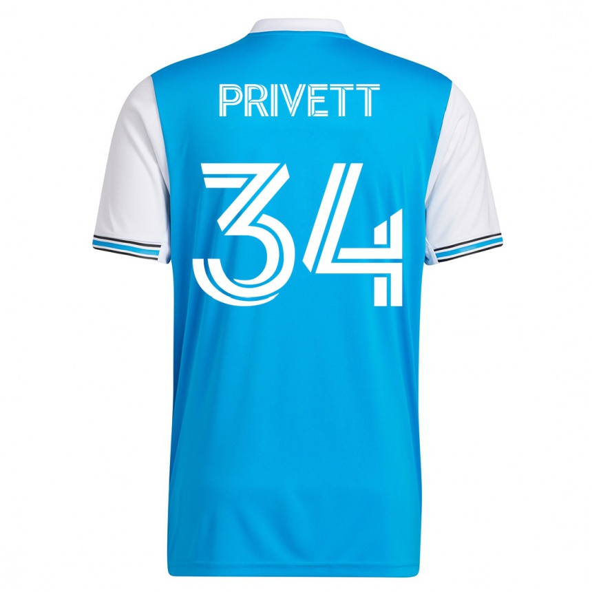 キッズフットボールアンドリュー・プリヴェット#34青ホームシャツ2023/24ジャージーユニフォーム