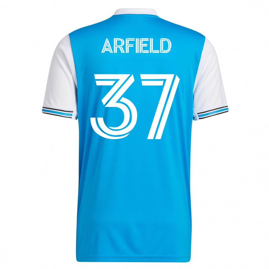 キッズフットボールスコット・アーフィールド#37青ホームシャツ2023/24ジャージーユニフォーム