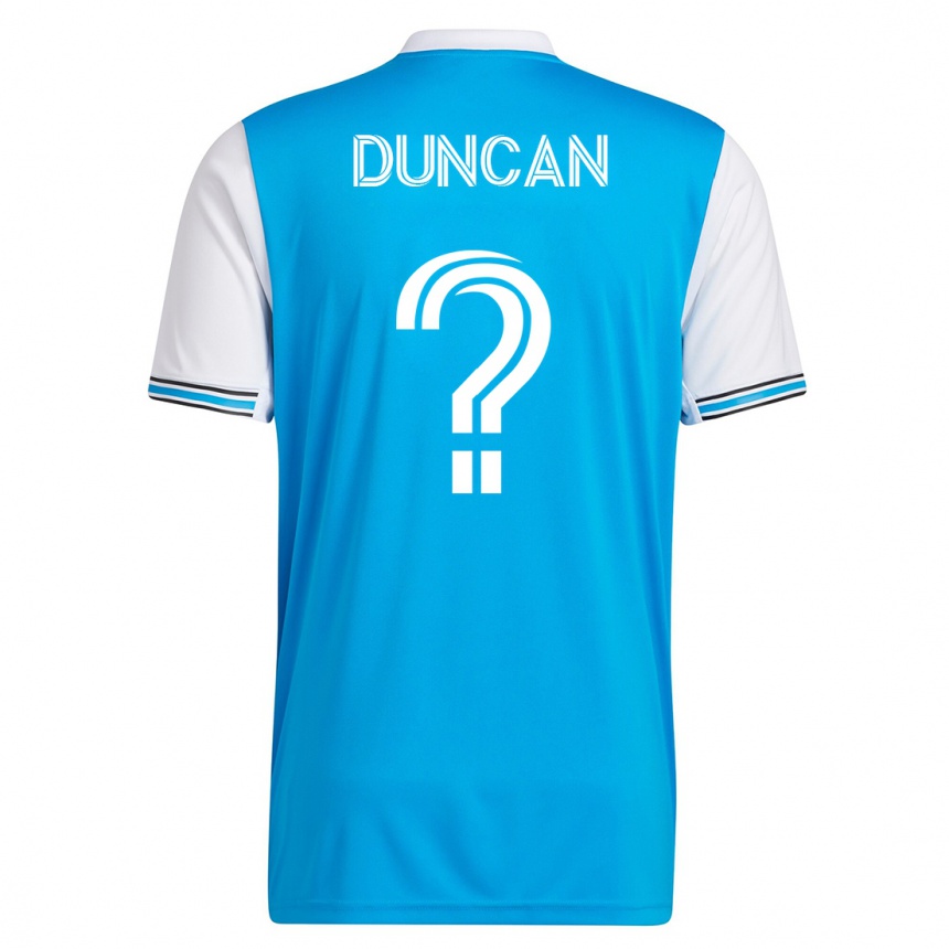 キッズフットボールサミュエル・ダンカン#0青ホームシャツ2023/24ジャージーユニフォーム