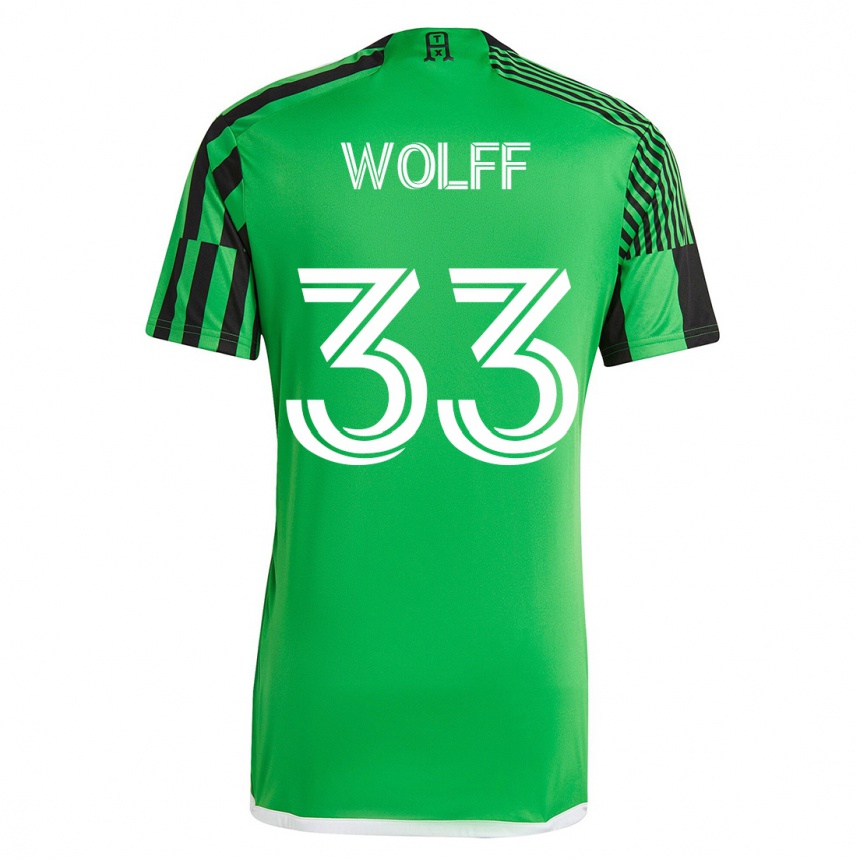 キッズフットボールオーウェン・ウルフ#33グリーンブラックホームシャツ2023/24ジャージーユニフォーム
