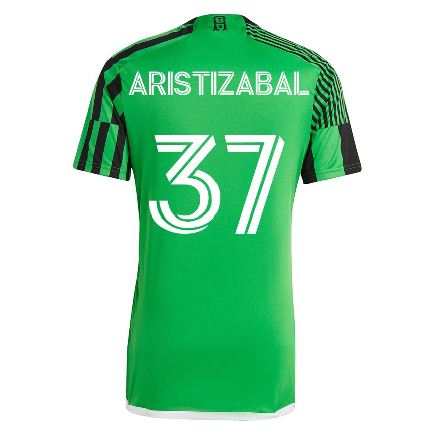 キッズフットボールニコラス・アリスティザバル#37グリーンブラックホームシャツ2023/24ジャージーユニフォーム
