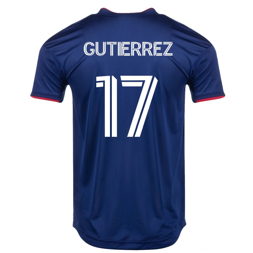 キッズフットボールブライアン・グティエレス#17ネイビーホームシャツ2023/24ジャージーユニフォーム